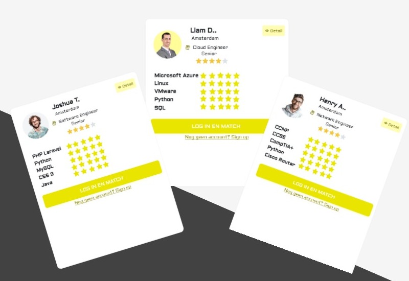 Zie een netwerk aan beste IT skills